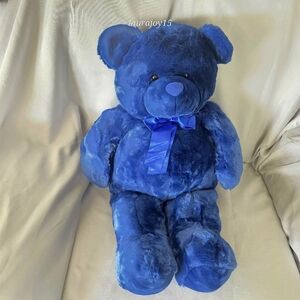 Carlton Cards Blue Teddy Bear Plush Stuffed Toy Jumbo Vintage Rare HTF 28 Inch